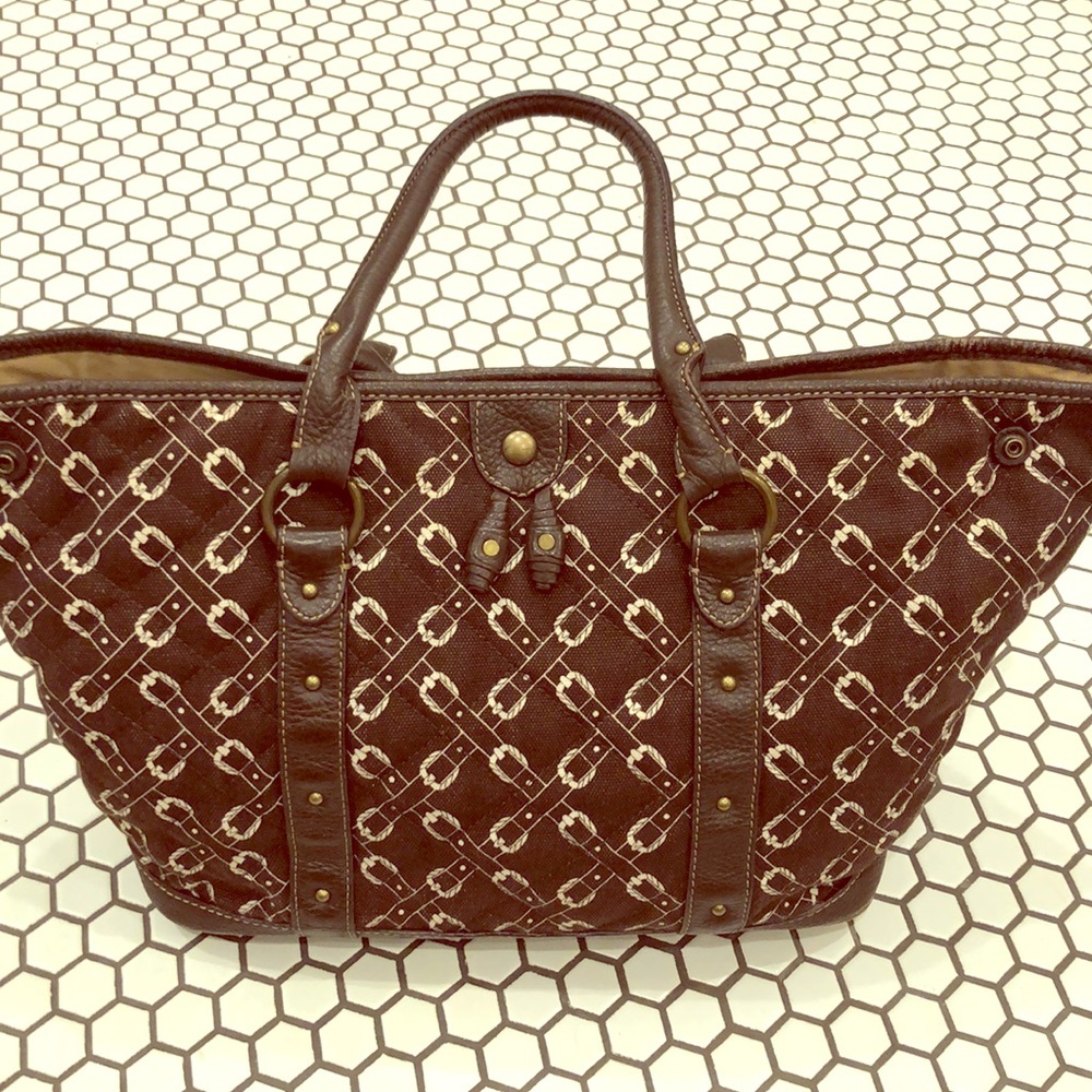 Jcrew equestrian belt leather trim garden bag